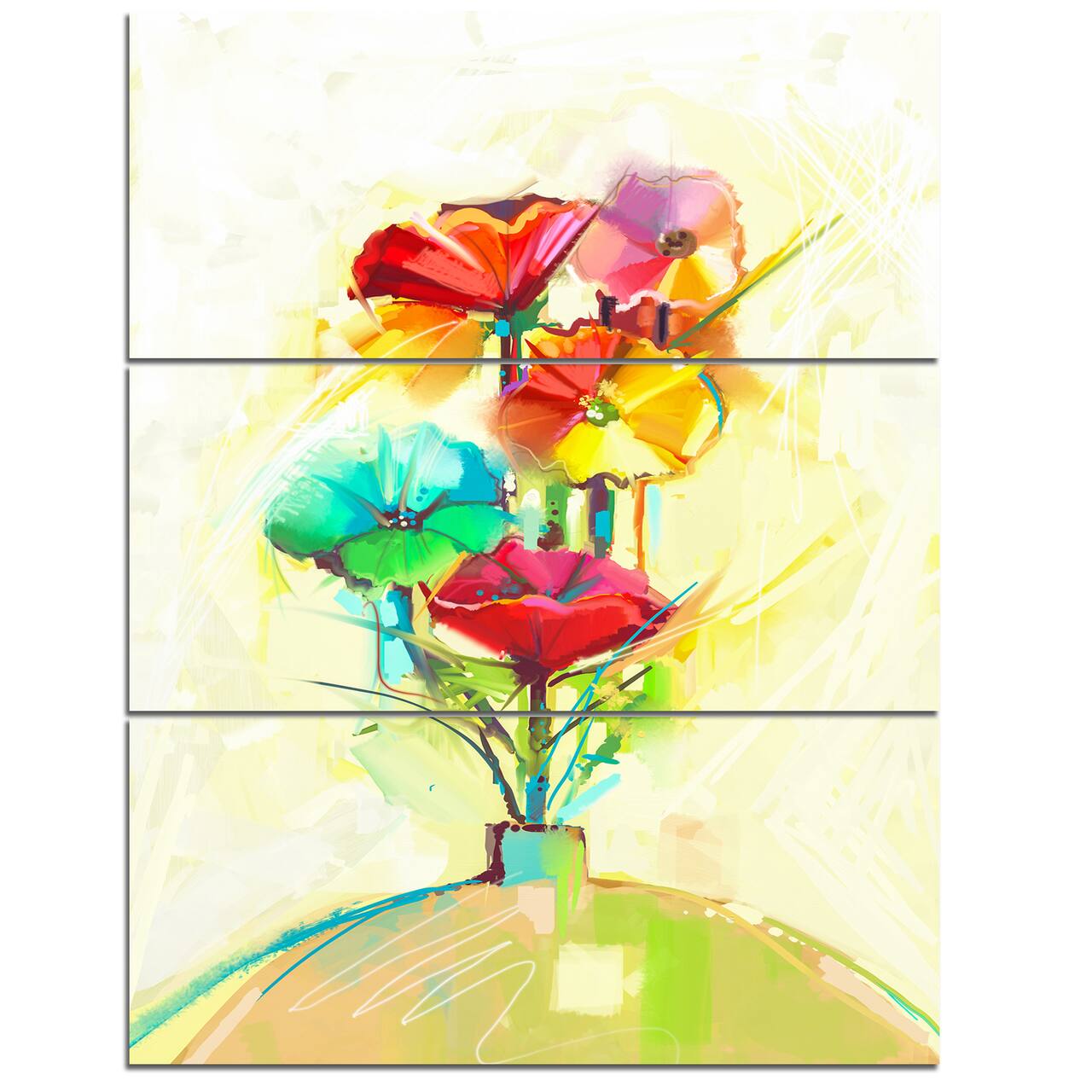 Designart - Spring Flowers Bouquet in a Vase - Large Floral Canvas Art Print